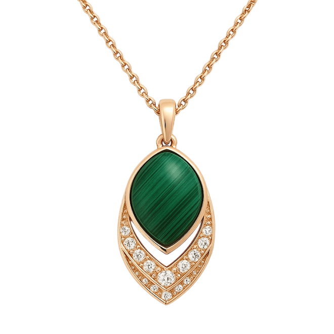 Drop Malachite and diamond pendant code NLP07