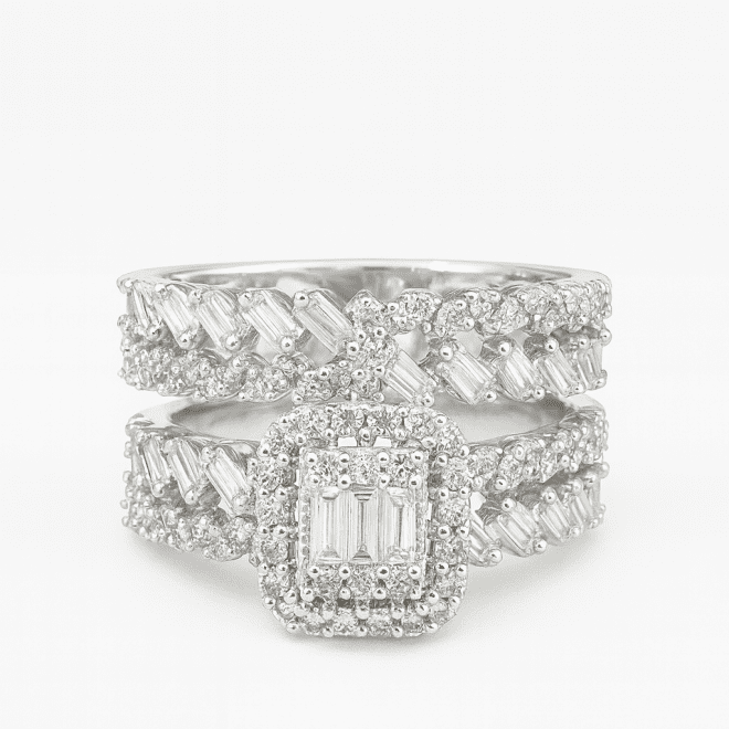 Diamond Twins Engagement Ring  Code NLTR116