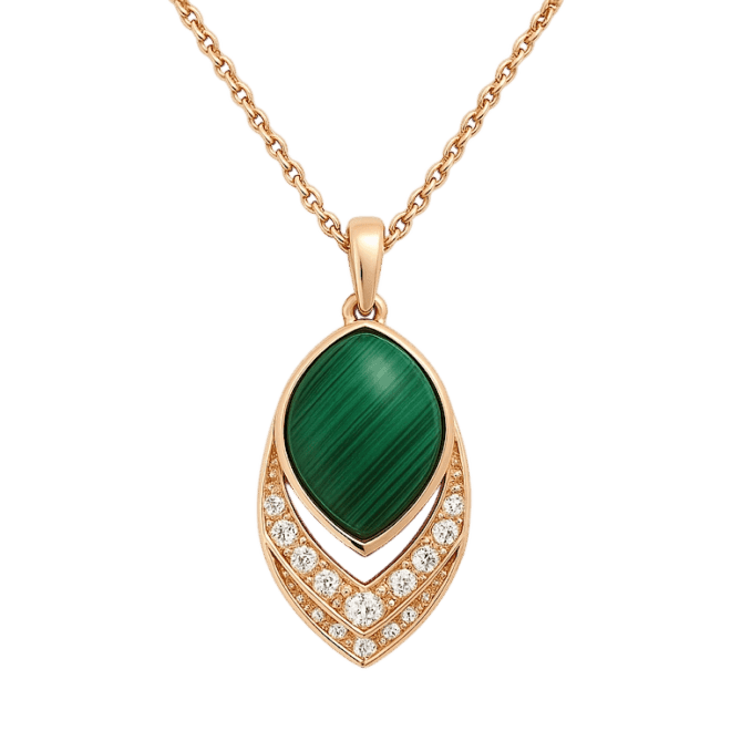 Drop Malachite and diamond pendant code NLP07