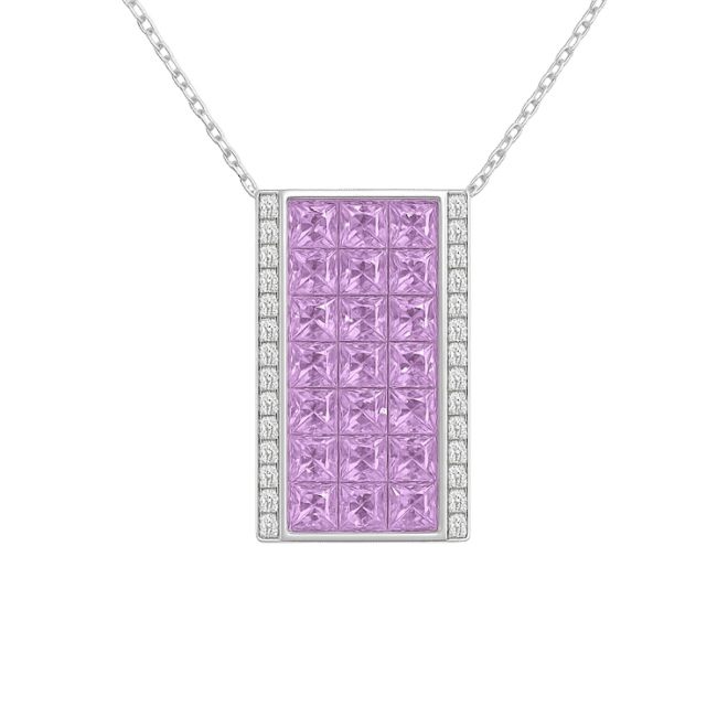 tourmaline and Natural Diamond necklace code NLP015