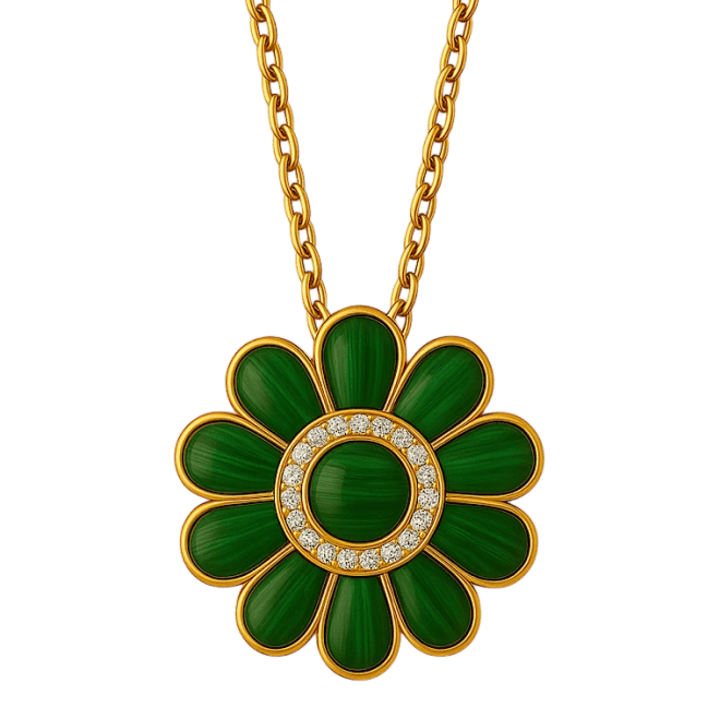 Unique Malachite necklace from Niloofar Jewelry