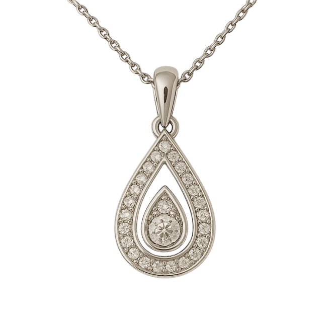 Elegance pear Shape Natural Diamond pendant code NLP853