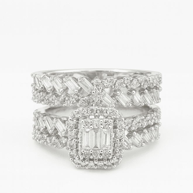 Diamond Twins Engagement Ring  Code NLTR116