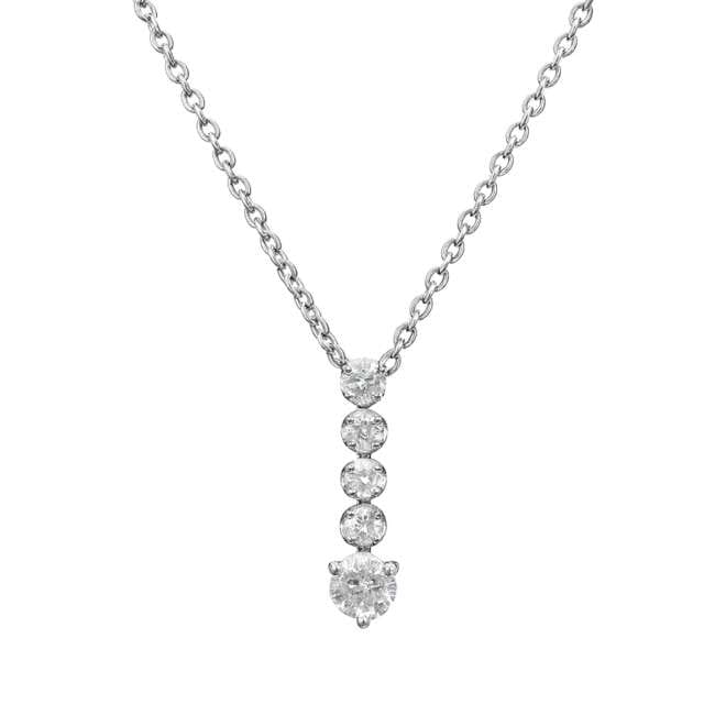 Natural diamond drop necklace in gold with vertical pendant design
