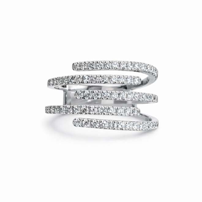 Luxury 18k Yellow Gold Diamond Statement Ring By Niloofar Jewellery